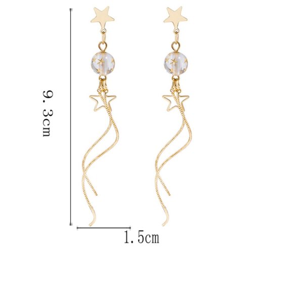 💕Last one Resin Star Tassel Earrings - Picture 3 of 8